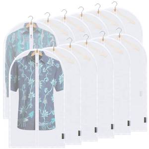 lot 4335 image: BALEINE 40 Translucent Garment Bags, 12 Packs PEVA Dress Bag for Closet Clothes Dresses Suit Coats Storage (White, 12PK)