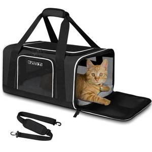 lot 4340 image: Petskd Pet Carrier 18x13x9.5 Southwest Airline Approved, Pet Travel Carrier Bag for Small Cats and Dogs, Soft Dog Carrier for 1-15 LBS Pets,Dog Cat Carrier with Safety Lock Zipper (Black)