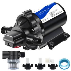 lot 4351 image: TDR Venus 12V RV Water Pressure Booster Pump - Self Priming, 50psi, 4gpm On Demand Pump for Kitchen, Bathroom, Garden, Marine & Boats