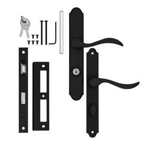 lot 4389 image: Ideal Security MCMB Curved Mortise Lock Set, Exclusive Replacement for AluminArt Storm Doors and Screen Doors, Adjustable 34 Backset, Matte Black