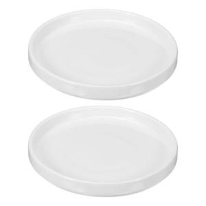 lot 4391 image: M METERXITY 2-Pack Ceramic Plant Saucer, 5.4 Inch OD Round Plant Saucers Flower Pot Saucers for IndoorsOutdoors Plant Pot, Ceramic Drain Tray Black