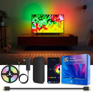 lot 4399 image: DoHome LED TV Backlight with HDMI Sync Box for 75-85 inch TVs 16.4ft RGBIC WiFi LED Light Strip App Control with Sound and Scene Sync Compatible with Alexa and Google Assistant for Games and Movies
