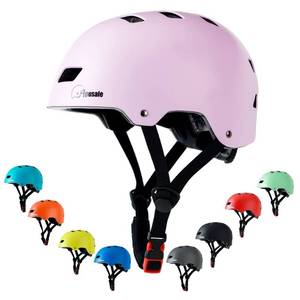 lot 4413 image: Apusale Bike Skateboard Helmet, Adjustable and Multi-Sport for Skate Scooter, 3 Sizes for Adult Youth Kids Toddler (Pink)