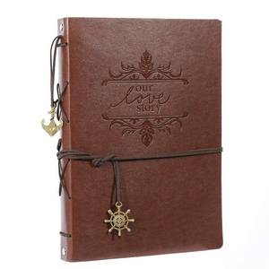 lot 4415 image: AIOR Photo Album Scrapbook, 11 x 8.3 Inches 60 Black Pages Refillable Vintage Leather Scrapbook Album, DIY Memory Book, Couple Lover Anniversary Valentines Day Gifts for Him Her (Love)