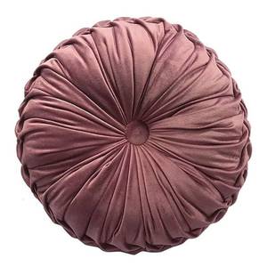 lot 5212 image: Teieas Round Throw Pillow Velvet Home Decoration Pleated Round Pillow Cushion for Couch Chair Bed Car Blush