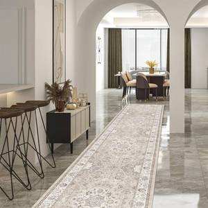 lot 5226 image: Hallway Washable Runner Rug - 26x14 Kitchen Rugs Entryway Rug Runner Vintage Soft Floor Mat Non Slip Indoor Farmhouse Carpet for Bathroom Living Room Bedroom (26x14, Beige)