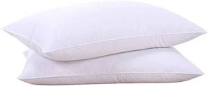 lot 5252 image: puredown� Goose Feathers and Down White Pillows with 100% Soft Cotton Cover, Bed Sleeping Hotel Collection Pillows Set of 2 King Size