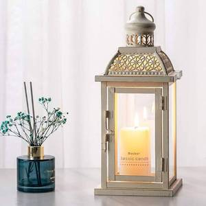 lot 6101 image: NEEDOMO 14.4 Lanterns Decorations Indoor, Hanging Candle Lantern Outdoor, Vintage Large Lantern Decor with Clear Glass, Metal Candle Holder for Home, Table, Patio, Rustic Farmhouse Wedding, Christmas