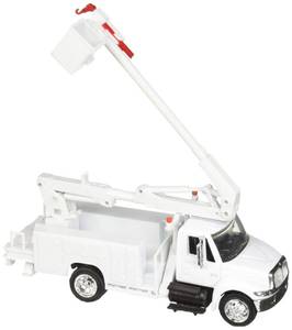 lot 6112 image: International 4200 Line Maintenance Service Truck White Long Haul Trucker Series 143 Diecast Model by New Ray