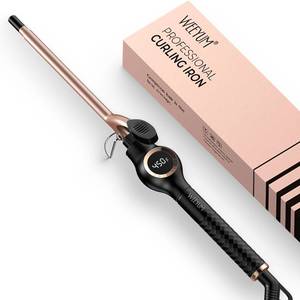 lot 6130 image: Small Curling Iron 38 Inch Barrel, Tiny Curling Wand for Short Hair, 9mm Thin Curling Iron Ceramic Tourmaline, Double Voltage(100-240V)