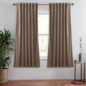 lot 6134 image: StangH 63 inches Taupe Velvet Curtains- Room Darkening Solid Drapes Thermal Insulating for Kitchen, Privacy Protect Bedroom Curtains Elegant Home Decor for StudyLaundry, W52 x L63, 2 Panels