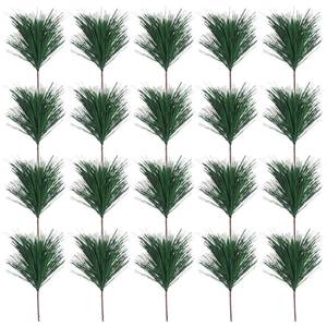 lot 6150 image: MOMOONNON 20PCS Artificial Green Pine Needles Branches Small Twigs Stems Picks for Christmas Garland Wreath Embellishing and Home Holiday Garden Decoration