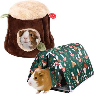 lot 6153 image: Abbylike 2 Pack Guinea Pig Hideout Washable Guinea Pig Tunnel and Soft Rabbit Bed Small Animals Cage Accessories for Hamster Chinchilla Ferret Bunny