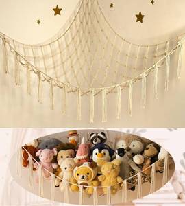 lot 6167 image: mirolam Stuffed Animal Storage Hammock Net - Toy Hammock Net for Stuffed Animals Corner - Hanging Stuff Animal Organizer Holder Large Size Baby Nursery Room Decor