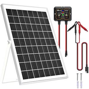 lot 6168 image: SOLPERK Solar Panel Kit 10W 12V, Waterproof Solar Battery Trickle Charger Maintainer  Smart MPPT Controller  Adjustable Mount Bracket for Boat Car RV Motorcycle Marine Automotive