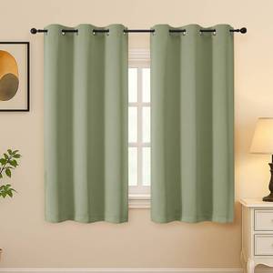 lot 6180 image: Simplebrand Sage Green Curtains for Bedroom 63 Inch Length 2 Panels Set, Room Darkening Thermal Insulated Energy Saving Curtains for Nursery, Grommet Solid Soft Window Treatment Drapes, W40 x L63