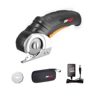 lot 6183 image: Worx Zipsnip Cordless Electric Scissors, Rechargeable Cardboard Box Cutter, 4V Powerful Fabric Scissors with 2 Safety Blades & Storage Bag WX082L.2