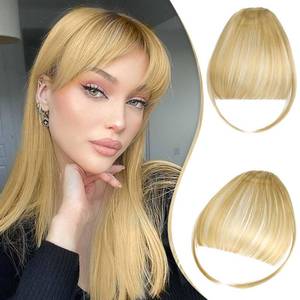 lot 6191 image: Leterly Clip in Bangs,Bangs Hair Clip for Women Wispy Bangs Fringe with Temples Hairpieces Fake Bangs Hair Extensions for Daily Wear Light Blonde Mix Bleach Blonde