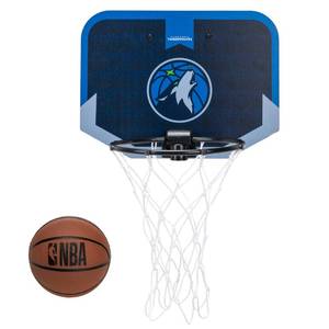 lot 6194 image: Franklin Sports NBA Minnesota Timberwolves Mini Over the Door Basketball Hoop - Kids Indoor Mini Hoop  Ball - NBA Fan Shop Toy for Bedroom  Office - Over the Door Set