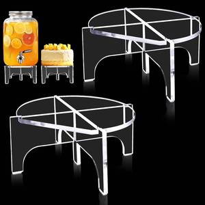 lot 6196 image: BESHIGH 2Pcs Glass Drink Dispenser Stand, Acrylic Stands,Fit Max 8.7 Inch Diameter of Beverage Dispenser Holder, Water Dispenser Stand for Parties and Events, Plant Stands, Cake Stand