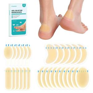 lot 6202 image: Promifun Blister Pads - 28 ct Water Resistant Hydrocolloid Bandages for Foot, Toe, Heel - Gel Blister Cushions for Prevention & Recovery, Variety Pack
