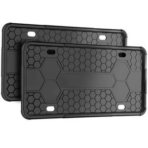 lot 6205 image: 2Pack Premium Matte Black Silicone License Plate Frames, License Plate Holder, ZOMETUO Universal Car License Plate Frame Cover for WomenMan, Brackets Rust-Proof, Weather & Rattle-Proof