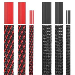 lot 6208 image: 6 Roll 96ft Wire Loom Braided Cable Sleeve with 127 Pcs Tube Heat Shrinkable, Cord Covers for Pets, PET Expandable Cord Organizer for Audio Video Cable Cord USB Cable