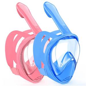 lot 6209 image: Kids Snorkel Mask Full Face, Snorkeling Gear for Kids 2-14 with Camera Mount, 180 Degree Panoramic View Snorkeling Set Anti-Fog Anti-Leak (BluePink)