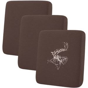 lot 6224 image: hyha Waterproof Couch Cushion Covers for Pets, Non Slip Sofa Seat Cover for Dogs Washable, Soft Thick Stretch Jacquard Fabric, Sofa Slipcovers with Elastic Bottom (3 Pieces, Brown)