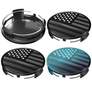 lot 6243 image: InnoCaptain 75MM 2.9 Inch Wheel Center Caps Rim Wheel Center Hub Caps, Pack of 4 Gloss Black with American Flag