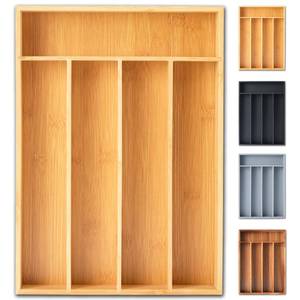 lot 6273 image: SUNBREATH Silverware Organizer, 10 Inch Utensil Organizer Kitchen Drawer Organizer Bamboo Silverware Holder Cutlery Tray Organizer in Drawer Flatware Organizer Tray(5 slots, Natural
