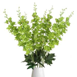 lot 6291 image: Fqueelvys 8PCS Long Stem Green Delphinium Artificial Flowers 33.5 Fake Larkspur Flowers Faux Flower Stems for Tall Vase Home Wedding Garden Table Decor(Green)