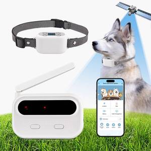 lot 11582 image: GPS Wireless Dog Fence System with App Control - No Subscription & No Wire, up to 984 FT IPX7 Waterproof Electric Pet Containment Collar with BeepVibrationShock, Support up to 5 Dogs(White)