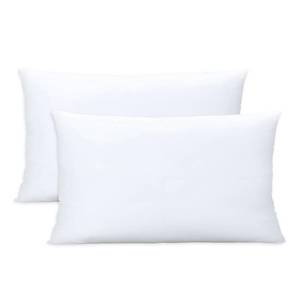 lot 11598 image: Throw Pillows Insert Set of 2, White 12x20 in Pillow Inserts with 100% Cotton Cover,Bed and Couch Decorative Stuffer Pillows,Indoor Pillows for Sofa