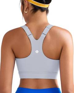 lot 12003 image: RUNNING GIRL Sports Bra for Women,Adjustable Straps Sports Bras High Support Sports Bra with Sewn in Pads(3110_Grey_M)