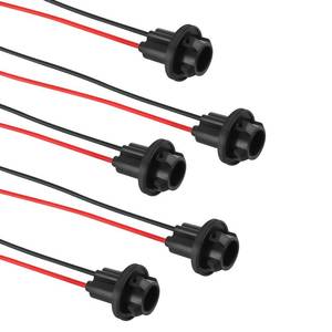 lot 12004 image: Wuyaoyao 5PCS 194 Bulb Socket with Wire Pigtail, T10 Pigtail Harness Connector for 158 161 168 175 W5W Light Bulbs, Universal Tail Light Socket for Turn Signal Side Marker Light Fog Light (One Is damaged)