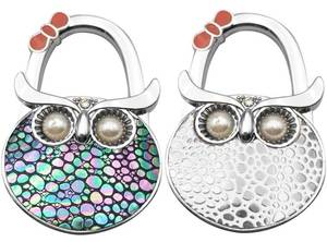 lot 12005 image: bstedyas 2Pcs Cute Animal Design Night Owl Style Butterfly Pattern Design Shoulder Handbag Hangers Folding Purse Holder Bag Hooks