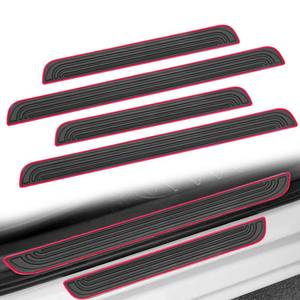 lot 12008 image: LTDCVTR 4PCS Car Door Sill Protector, Anti-Scratch & Waterproof Auto Door Edge Step Threshold Protection, Car SUV Automobile Universal Rubber Scratch Resistant Exterior Accessories (BlackRed)