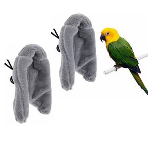 lot 12023 image: ISMARTEN 2 Pieces Comfort Corner Fleece Bird Blanket, Cuddle Nest Hanging Toy for Bird Cage, Warm Bird Shelter Bed for Small and Medium Parrots, Cockatiel Pigeon and Lovebirds (L)