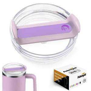 lot 12027 image: Fabenyok 20 OZ 30 OZ Tumbler Lid Replacement Fit for Stanley Cup,1 Pack Clear Replacement Lids, Tumbler Covers for Stanley Cup Accessories (Clear - Purple)