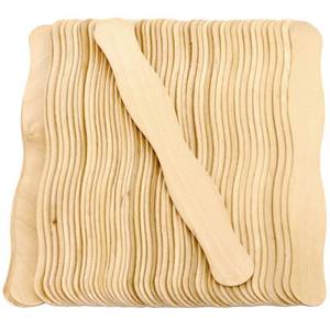 lot 12041 image: CraftySticks 50 Pack Wavy Wooden Fan Handle Sticks �� 8 Inch Birch Wood for Crafts, DIY Fans, and Promotional Use, Natural