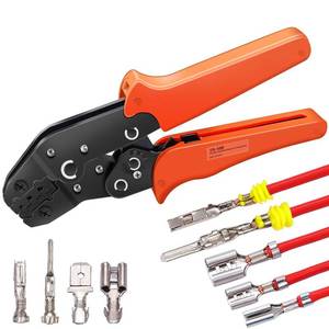lot 12076 image: TwidecWire Crimping Pliers 26-16AMG Wire Crimping Tools with Ratchet,Manual Crimp Fold Tool For Open Barrel Terminal Connectors, Electrical Crimping Tool SN-48B (Used)