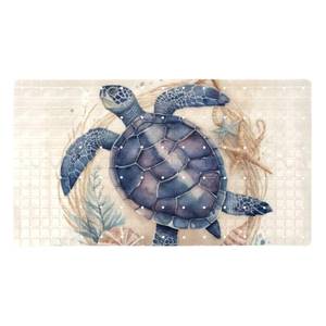 lot 12081 image: Bathtub Mats for Shower Tub, Anti-Slip Bath Mats for Inside Tub, Bathroom Shower Mats with Drain Holes and Suction Cups (Vintage Sea Turtle with Seashells and Starfish)