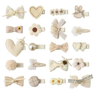 lot 12099 image: 20 PCS Toddler Hair Clips 2.4 Inch Baby Girl Hair Bows Fully Covered Barrettes Infant Hair Accessories for Babies and Kids