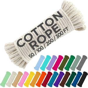 lot 12111 image: TECEUM 500lb Cotton Rope 316 (5 mm) �� 100 FT �� Strong All-Purpose Braided Rope �� Natural Cotton �� for Crafting, �amping, Clothes Line, DIY, Indoor & Outdoor Use �� Natural
