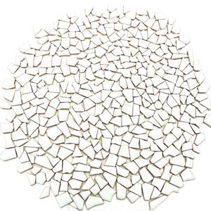 lot 12134 image: 1.1LB Irregular Ceramics Mosaic Tiles, Mosaic Pieces Stones for DIY Mosaic Making Craft Hobby Arts Home Wall Decoration (White)