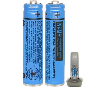 lot 12325 image: HIECTPRO BK-30AAABU NI-MH AAA Rechargeable Battery 1.2V 300mah 2Pack NiMH AAA Batteries for Panasonic Cordless Phones, Remote Controls, Electronics