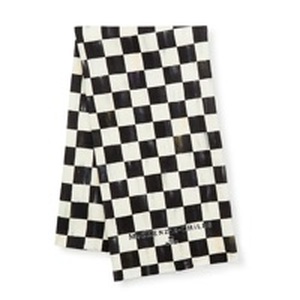 lot 12360 image: MACKENZIE-CHILDS Set of 1 Cotton Dish Towel, Decorative Kitchen Towel, Black-and-White Courtly Check