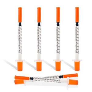 lot 12365 image: 30 Pack U-100 1ml 30G 516 Inch (8mm) Syringes with Needle, Individual Wrapped