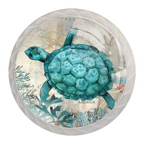 lot 12373 image: NEWzone 4 Pack Turtle Cabinet Knobs, Nautical Decorative Single Hole Kitchen Cabinet Hardware Dresser Handles Drawer Pulls Knobs for Home Bedroom Bathroom 1.37